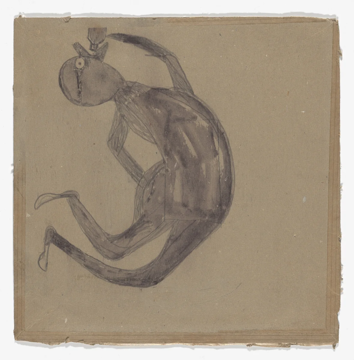 Arched Drinker by Bill Traylor, drawing, 1939