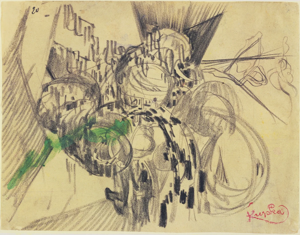 Study with Green by František Kupka, drawing, 1912