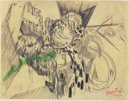 Study with Green by František Kupka, drawing, 1912