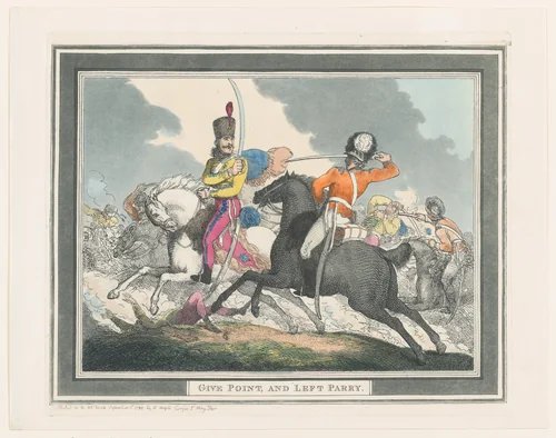 Give Points and Left Parry by Thomas Rowlandson, print, 1798