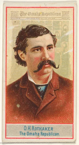 O.H. Rothaker, The Omaha Republican, from the American Editors series (N1) for Allen & Ginter Cigarettes Brands by Allen & Ginter, print, 1887