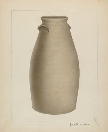 Stoneware Churn by Annie B. Johnston, index of american design, 1937