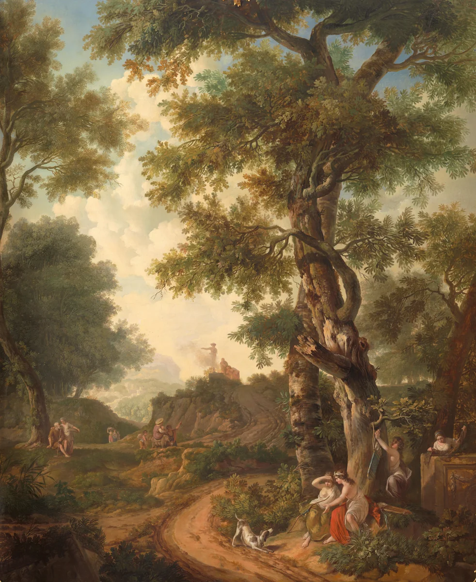 Arcadisch landschap met reizigers by Jurriaan Andriessen, painting, 1771