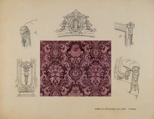 Detail of Sofa by Paul Ward, index of american design, 1936