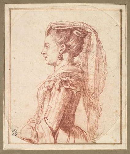 A Young Woman of Frascati by Jacques-Louis David, drawing, 1775-1776