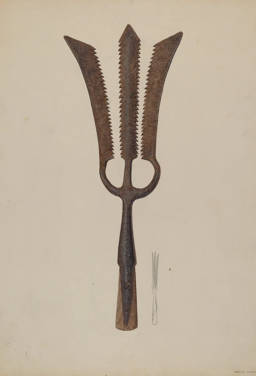 Sturgeon Spear by Samuel Faigin, index of american design, 1938