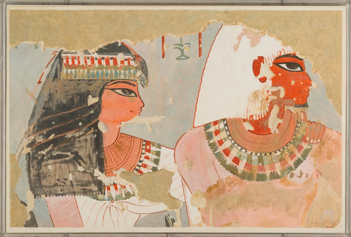 Qenamun and His Wife, Tomb of Qenamun by Charles K. Wilkinson, artwork, -1390--1352
