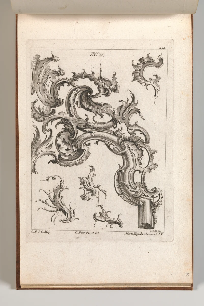 Various Designs for Rocaille Ornaments, Plate 1 from an Untitled Series of Rocaille Ornaments for Frames by Jacob Gottlieb Thelot, book, 1745-1755