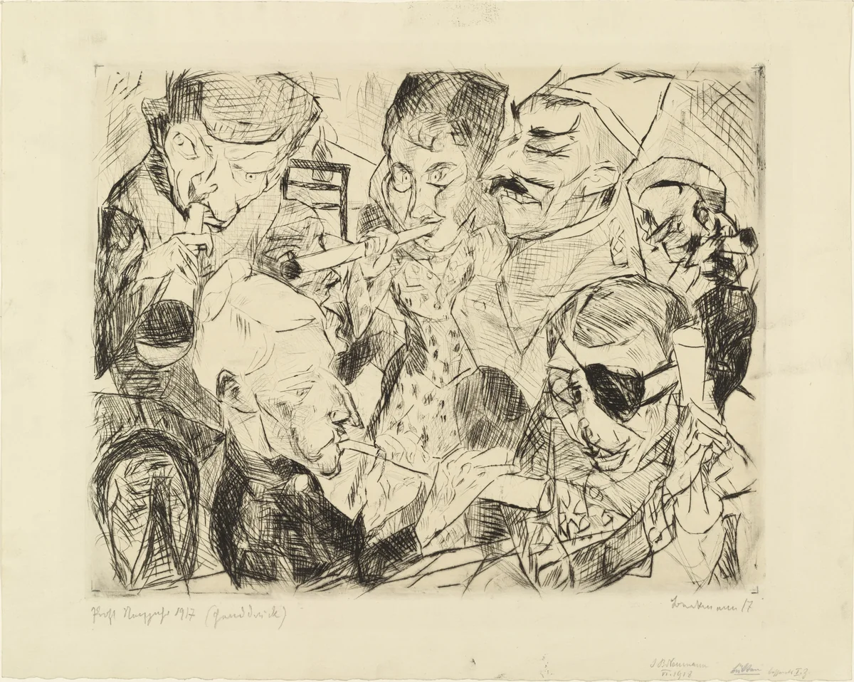 Happy New Year 1917 (Prosit Neujahr 1917) from the portfolio Faces (Gesichter) by Max Beckmann, print, 1917