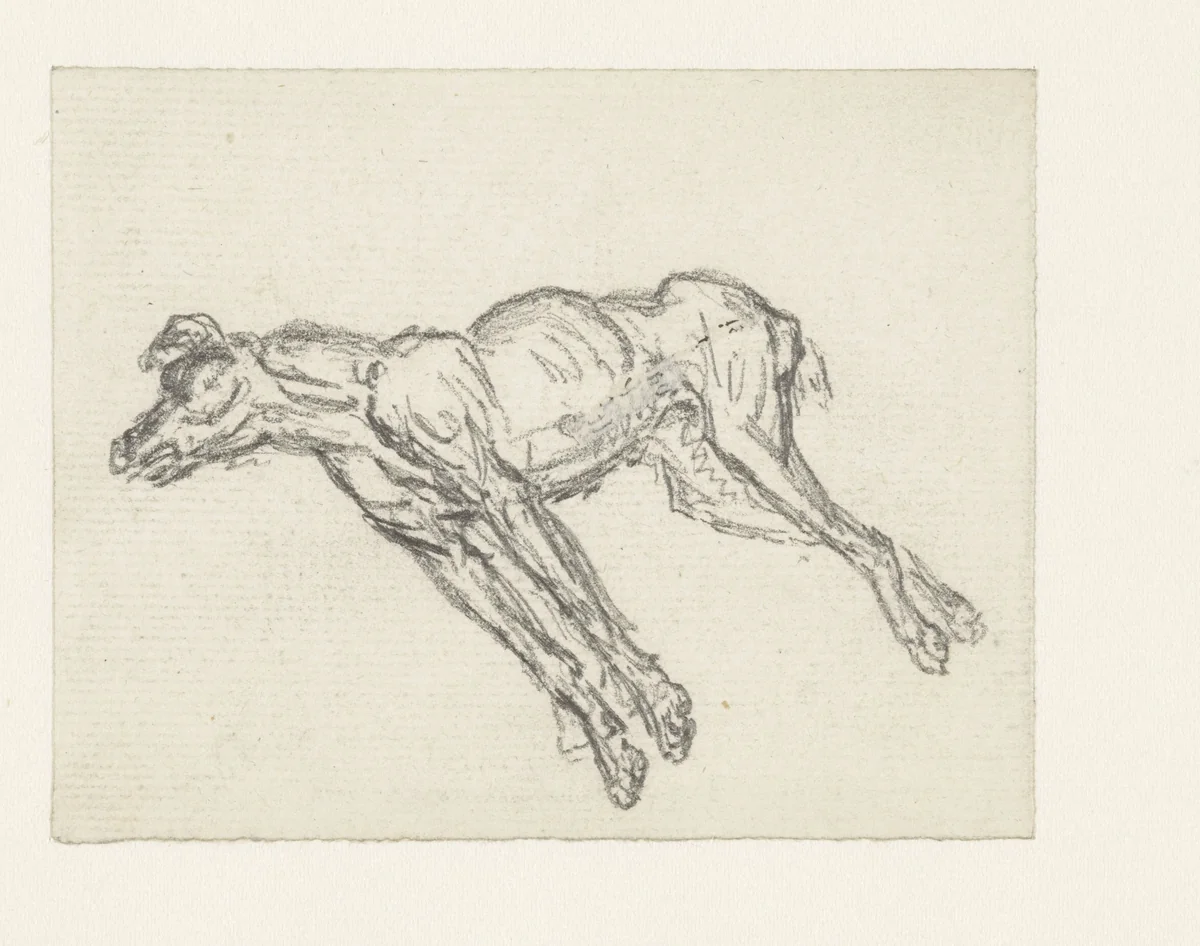 Dode hond by Georges Michel, drawing, 1773-1843