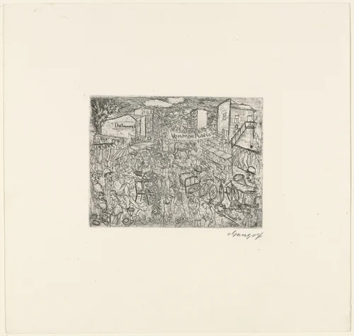 Flea Market (Marché aux Puces) by Paul Gangolf, print, 1926
