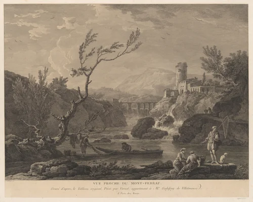 Vue Proche du Mont-Ferrat by Jean Jacques Le Veau, print, 1729-1785