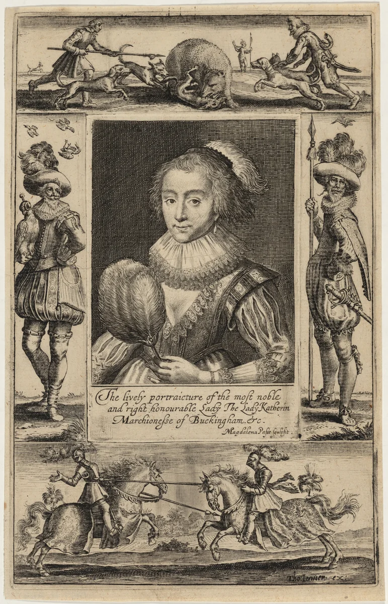 Catherine Manners, Duchess of Buckingham by Magdalena van de Passe; Willem de Passe; Thomas Jenner, print, 1618-1623