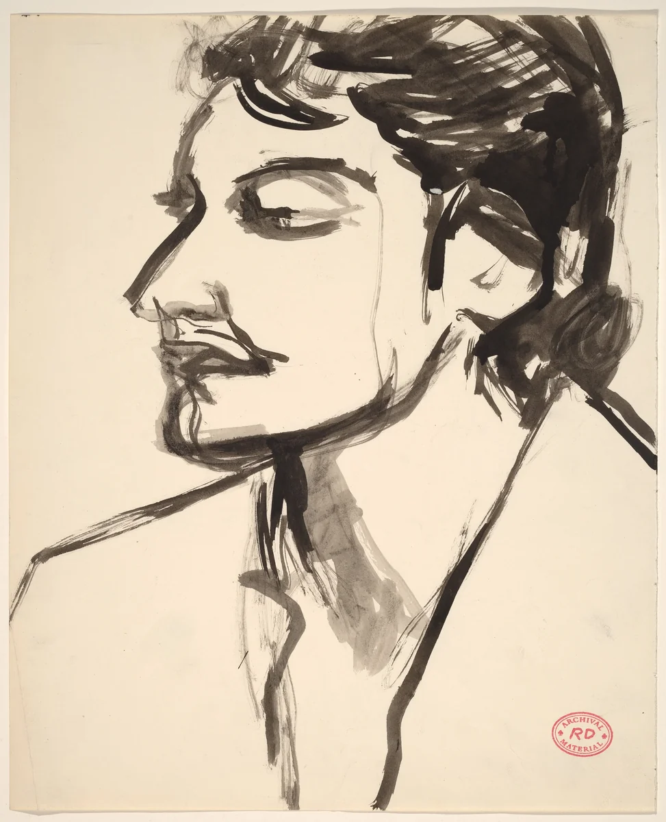 Untitled [portrait] by Richard Diebenkorn, drawing, 1955-1967