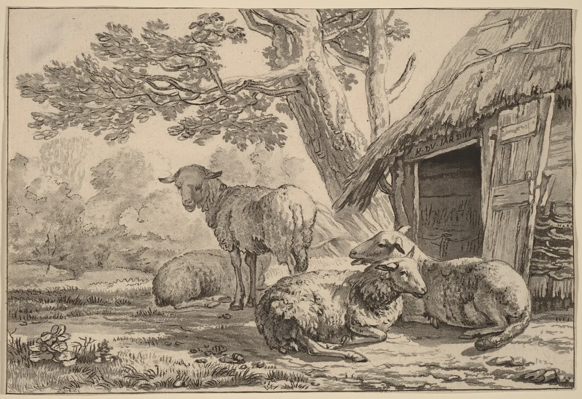 Sheepcote by Cornelis Ploos van Amstel, print, 1781-1787