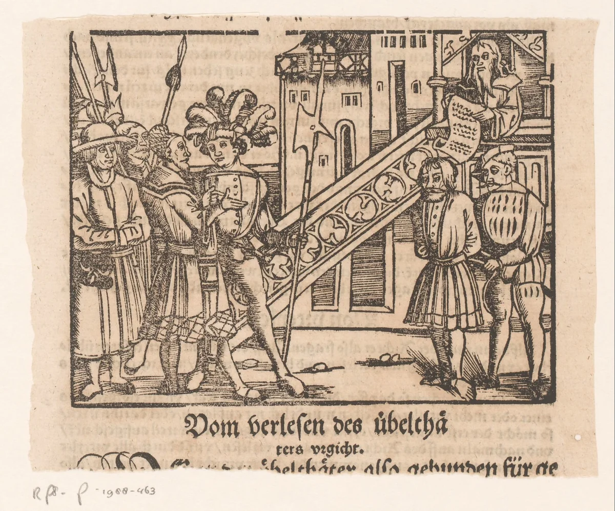 Voorlezen van het vonnis by anonymous, print, 1518