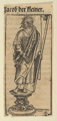 Silver Statuette of St. James the Less, from the "Wittenberg Reliquaries" by Lucas Cranach, print, 1472-1553