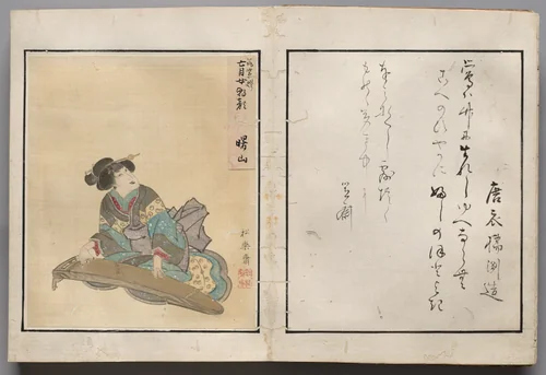 Double-Leaf from Album of Actor Portraits by Shōrakusai, book, 1785-1815