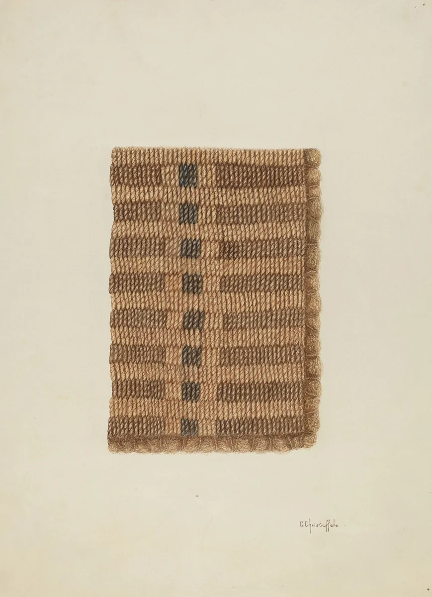 Woven Mat by Cornelius Christoffels, index of american design, 1940