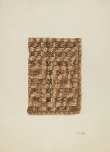 Woven Mat by Cornelius Christoffels, index of american design, 1940