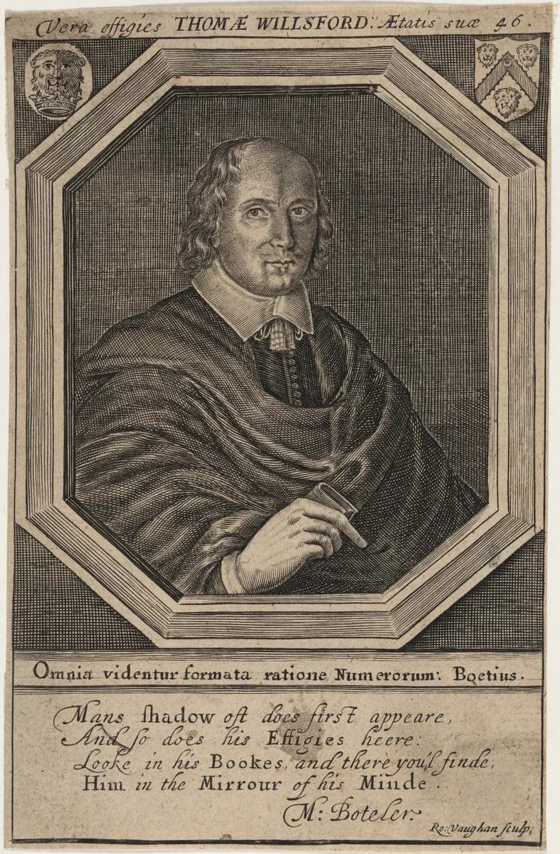 Thomas Willsford, Mathematician by Robert Vaughan, print, 1658