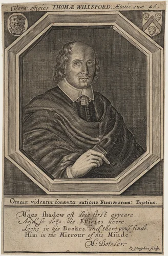 Thomas Willsford, Mathematician by Robert Vaughan, print, 1658