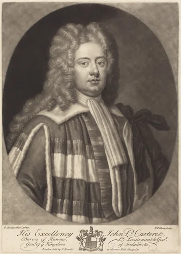 John, Lord Carteret by Peter Pelham, Sir Godfrey Kneller, print, 1684-1751