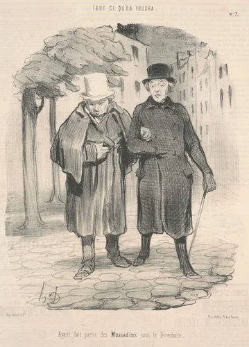 Ayant faitartie des muscadins sous le directoire by Honoré Daumier, print, 1847