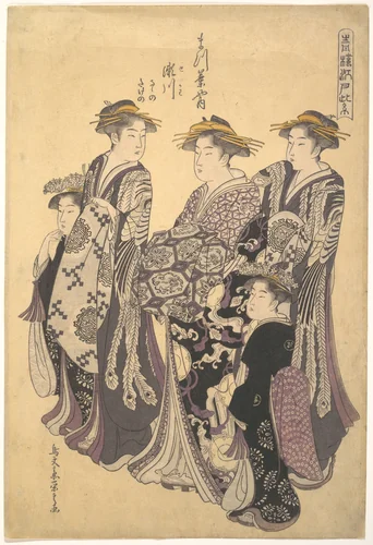 Courtesan District of Edo by Chōbunsai Eishi (鳥文斎栄之), print, 1756-1829