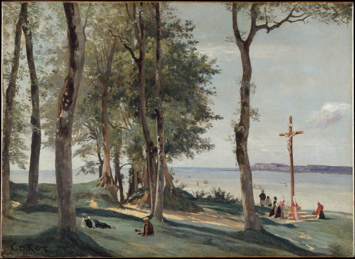 Honfleur: Calvary by Camille Corot, painting, 1825-1835
