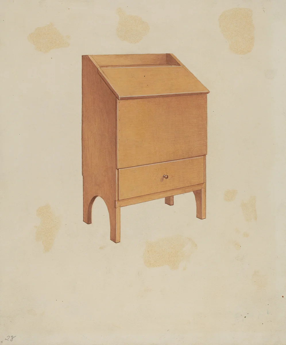 Shaker Wood Box by Lawrence Foster, index of american design, 1936
