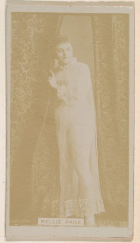 Nellie Page, from the Actresses series (N245) issued by Kinney Brothers to promote Sweet Caporal Cigarettes by Kinney Brothers Tobacco Company, photograph, 1890