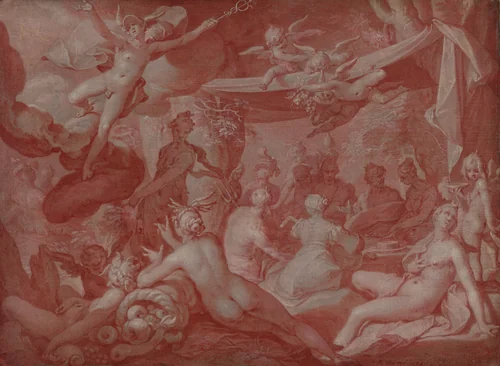 Feast of the Gods, possibly the Feast at the Wedding of Peleus and Thetis by Abraham Bloemaert, painting, 1598