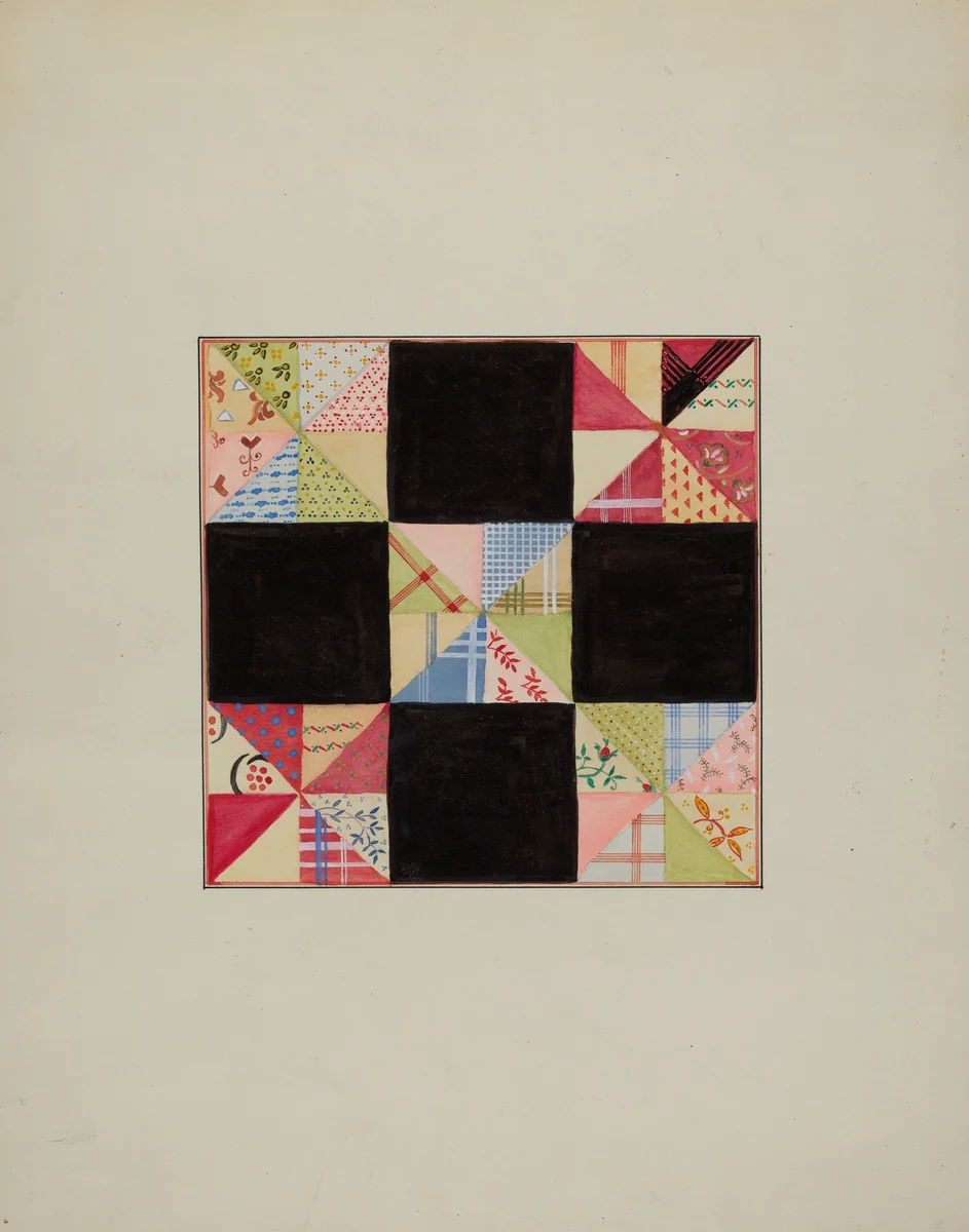 Quilt Section by Cornelius Christoffels; Margaret Linsley, index of american design, 1940
