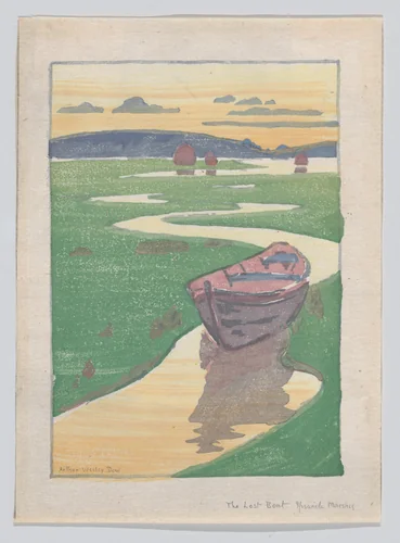 "The Derelict" or "The Lost Boat" by Arthur Wesley Dow, artwork, 1916