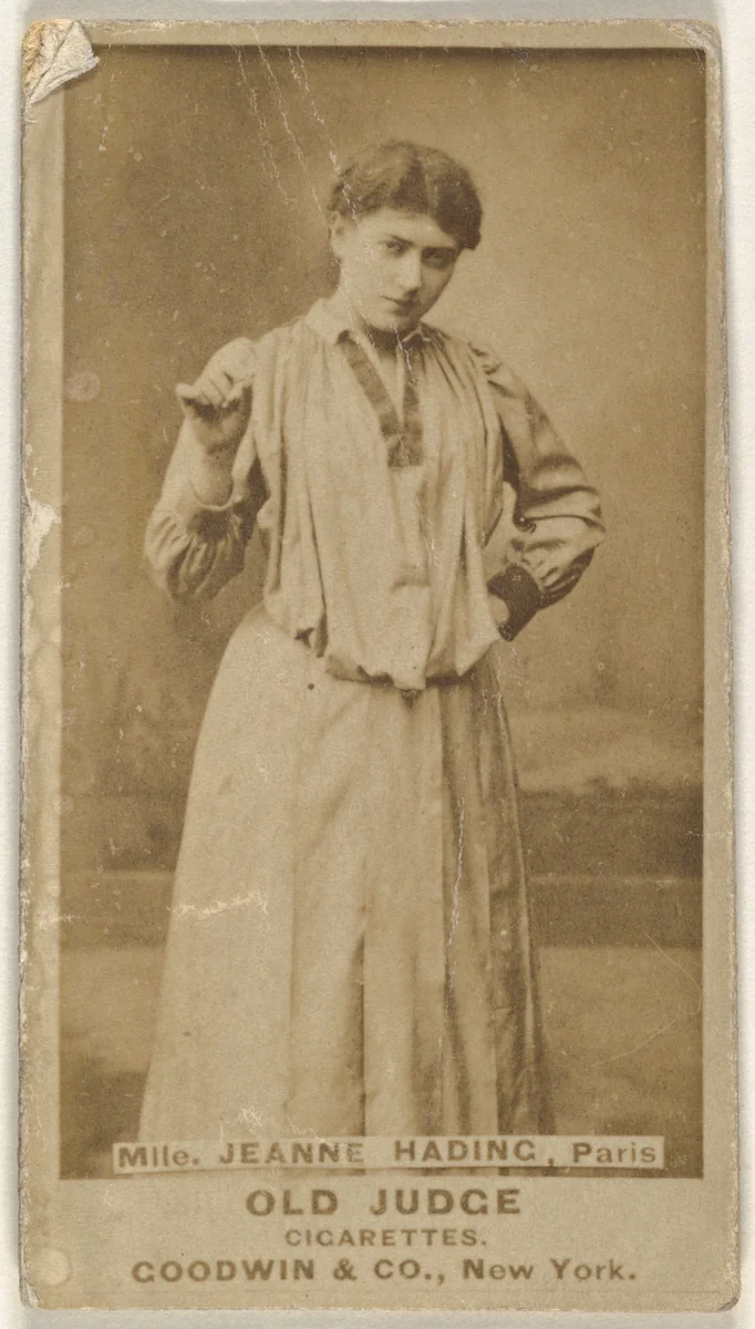 Mlle. Joanne Hading, Paris, from the Actors and Actresses series (N171) for Old Judge Cigarettes by Goodwin & Company, photograph, 1886-1890