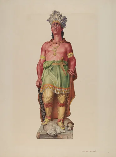 Cigar Store Indian by Robert W.R. Taylor, index of american design, 1935-1942