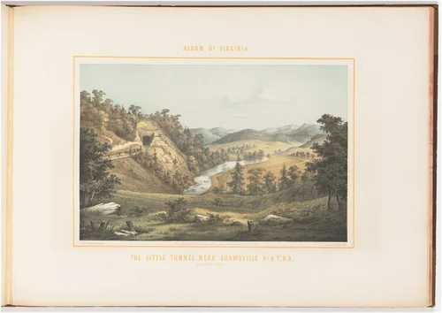 The Little Tunnel Near Shawsville, Virginia and Tennessee Railroad by Edward Beyer; Wilhelm Loeillot, print, 1857