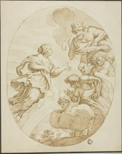 Juno, Zeus and Aeolus by Pietro da Cortona, drawing, 1675-1699