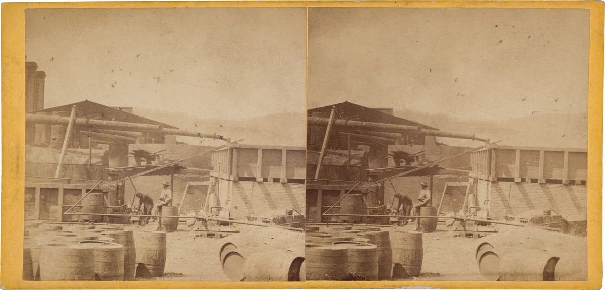 Back of Stills, Clark & Sumner, Standard Petroleum Refinery, Pittsburg, Pennsylvania by Thomas H. Johnson, photograph, 1860-1870