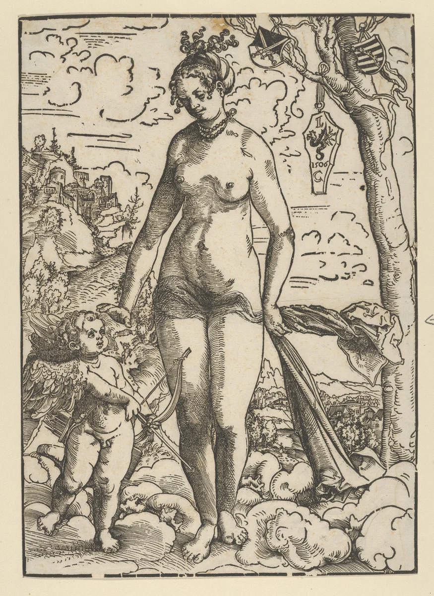 Venus and Cupid by Lucas Cranach, print, 1506