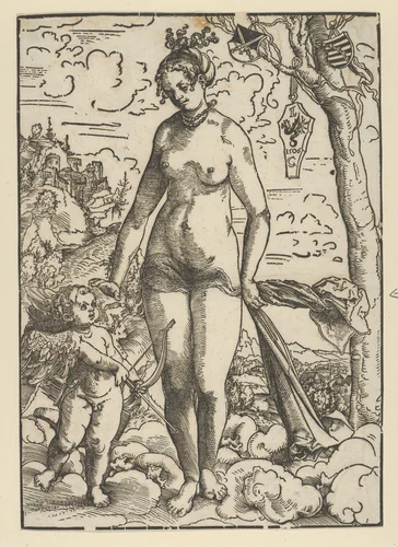 Venus and Cupid by Lucas Cranach, print, 1506