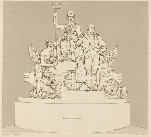Monument to Earl Howe by Charles Heath; John Flaxman; Henry Corbould, print, 1818