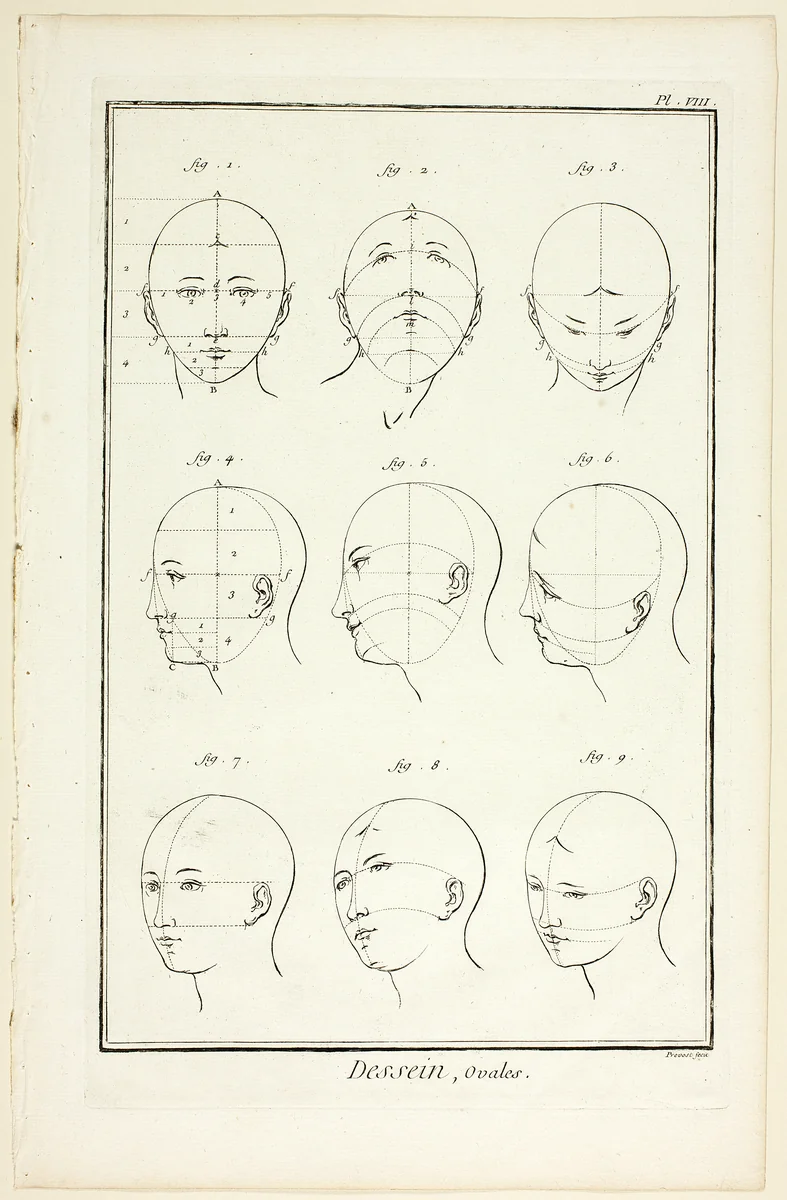 Design: Ovals, from Encyclopédie by Benoît-Louis Prévost, print, 1762-1777