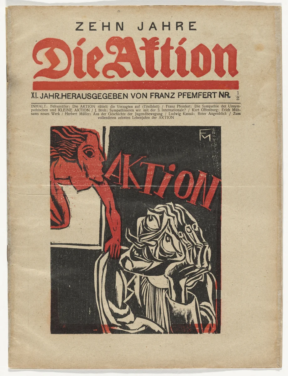 Die Aktion, vol. 11, no. 1/2 by Conrad Felixmüller, periodical, 1921