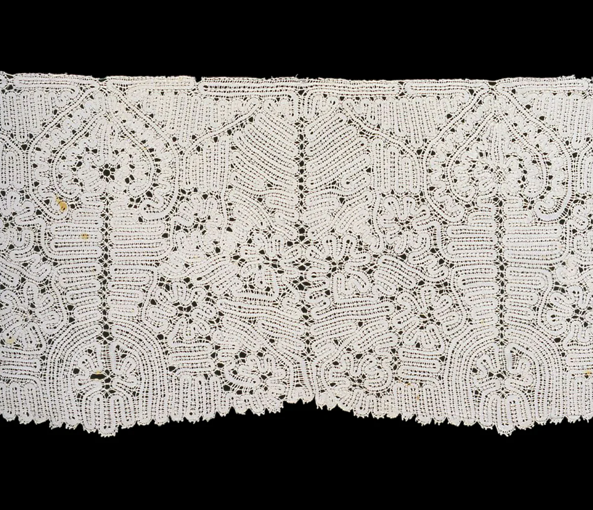 Three Fragments (Border) by Italy Aquila, textile, 1675-1750