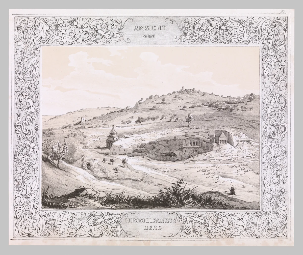 View of the Mount of Olives, from "Malerische Ansichten aus dem Orient..." by Heinrich von Mayr, print, 1839