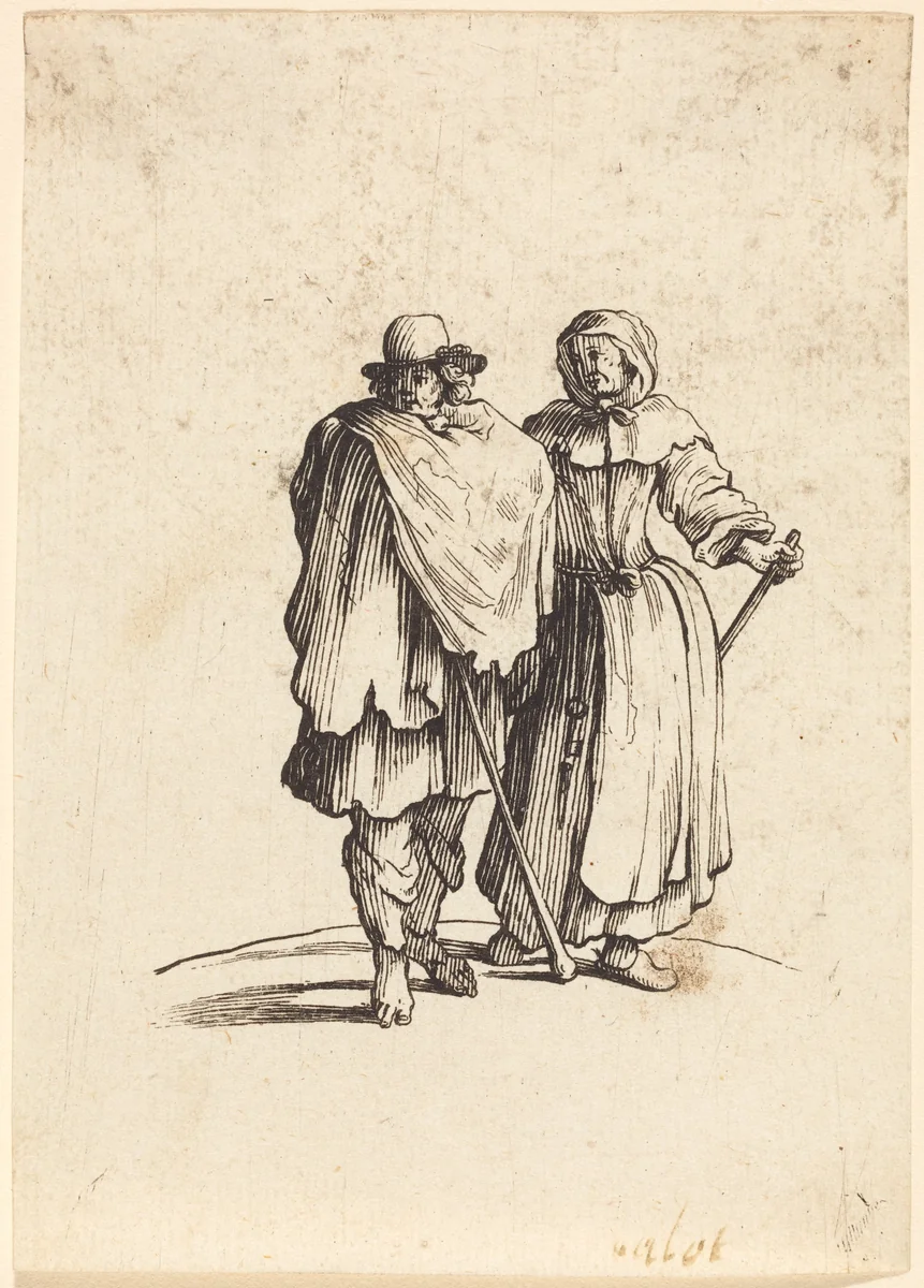 Beggar Couple by Jacques Callot, print, 1600-1699