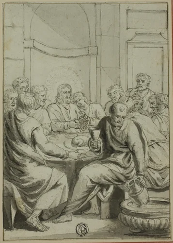 The Last Supper by Unknown Artist, drawing, 1700-1799