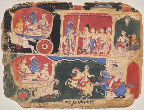 The Marriage of Pradyumna and Rukmavati, page from a Bhagavata Purana by Unknown, painting, 1520-1545